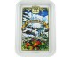 Plateau m�tal 1 tasse d�cor Village Alpin - Provence d'Antan
