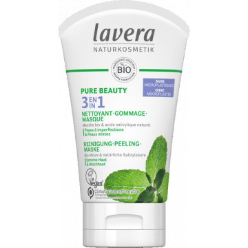 PURE BEAUTY 3en1 Nettoyant Gommage Masque 125ml - Lavera