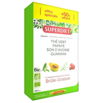 Quatuor brûle graisse bio 20 ampoules + 10 gratuites - Super Diet