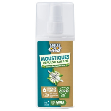 Spray Anti Moustiques répulsif cutané Efficacité 6 heures 100ml - Aries