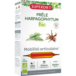 Prêle Harpagophytum bio Articulations 20 ampoules de 15 ml  - Super Diet