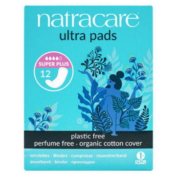 12 Serviettes ultra super plus sans ailettes - Natracare