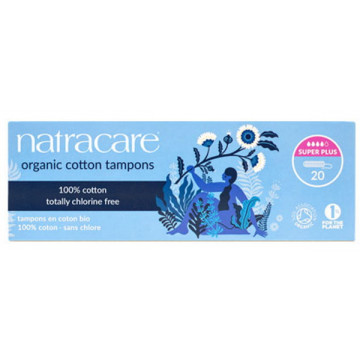 20 Tampons super plus sans applicateur en coton bio - Natracare