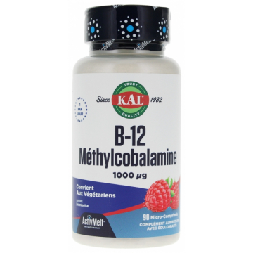 Vitamine B12 1000mcg 90 micro-comprimés à sucer - Solaray