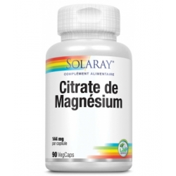 Citrate de Magnesium - 144 mg 90 gélules végétales - Solaray