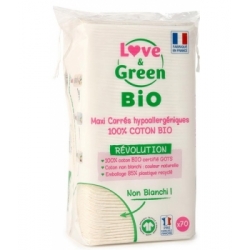 Cotons BIO Maxi Carrés x70 - Love and Green