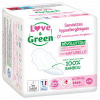 Serviettes ULTRA normal avec ailettes x14 - Love and Green Aromatic provence