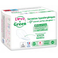 Serviettes ULTRA super avec ailettes x12 - Love and Green Aromatic provence
