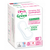 Serviettes MAXI normal sans ailettes x16 - Love and Green