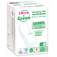 Serviettes MAXI super sans ailettes x14 - Love and Green Aromatic provence