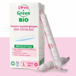 Tampons hypoallergéniques avec Applicateur NORMAL x16 - Love and Green