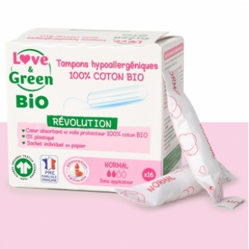 Tampons hypoallergéniques Digitaux NORMAL x16 - Love and Green