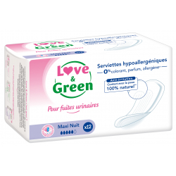 Serviettes incontinence nuit x12 - Love and Green