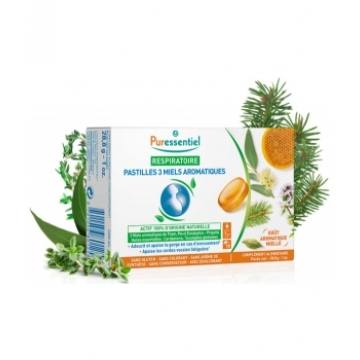 Pastilles Respiratoire aux 3 miels aromatiques 18 pastilles - Puressentiel