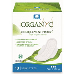 Serviettes ultra-fines Flux normal x10 - Organyc