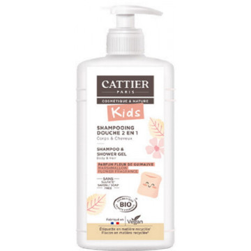 Shampoing douche 2 en 1 Kids parfum fleur de guimauve 500ml - Cattier