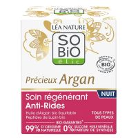 Soin régénérant Anti Rides nuit Précieux Argan 50ml - So Bio Etic anti-âge peptides de lupin Aromatic provence