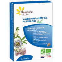 Valériane Aubépine Passiflore Bio 60 comprimés - Fleurance Nature nuit paisible Aromatic provence