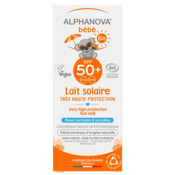 Lait Solaire SPF 50+ bébé naissance à 3 ans tube de 50ml - Alphanova