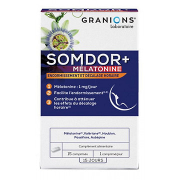 Somdor Plus Mélatonine 15 comprimés - Laboratoire des Granions