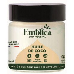 Huile de Coco vierge et bio 200ml - Emblica