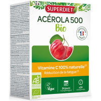 Acérola bio 500 24 comprimés Super Diet vitalité Aromatic provence antifatigue