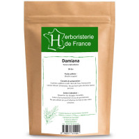 Tisane Damiana feuille coupée 30 gr - Herboristerie de france vitalité tonus anti fatigue passagère Aromatic provence