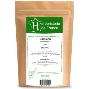 Tisane Damiana feuille coupée 30 gr - Herboristerie de France