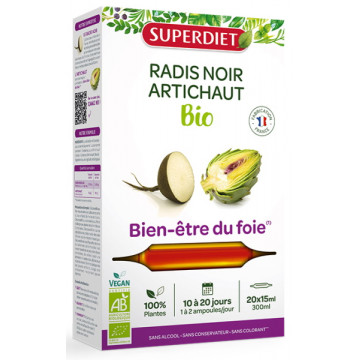 Radis Noir Artichaut 20 ampoules de 15ml - Super Diet