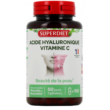 Acide hyaluronique Vitamine C 150 gélules - Super Diet