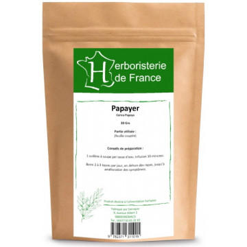 Tisane Papayer feuille 30 gr - Herboristerie de France