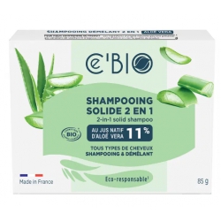 Shampooing solide 2 en 1 Aloe Vera 85 gr - Cé'Bio