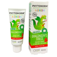 Dentifrice bio Dragondents goût fraise 75ml sans fluor marque Phytonorm dents de lait Aromatic provence