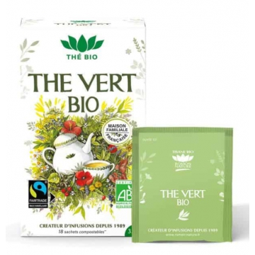 Thé vert bio 18 sachets - Romon Nature