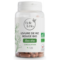 Levure de Riz rouge bio 120 gélules - Belle et Bio monacoline K cholestérol Aromatic provence