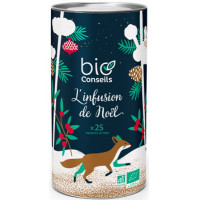 Infusion de Noël bio boîte décorée de 25 sachets - Bio Conseils tisane de noel rooibos Aromatic provence