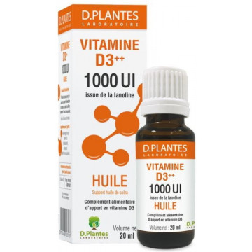Vitamine D3 ++ 1000 UI Huile 20 ml - D Plantes