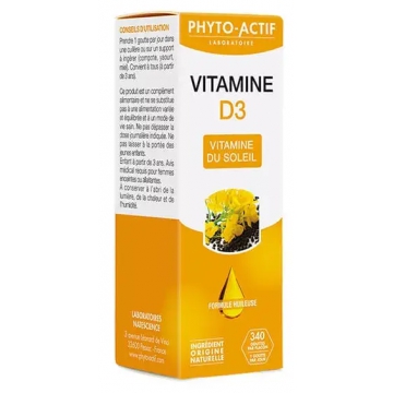 Vitamine D3 400UI Flacon compte gouttes 15 ml - Phyto-actif