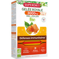 Gelée Royale bio Miel Pollen 3000 mg 20 ampoules de 15ml -  Super Diet, super diet, aromatic provence