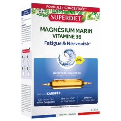 Magnésium Marin et Vitamine B6 20 ampoules de 15 ml - Super Diet