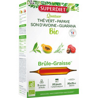 Quatuor brûle graisse bio 20 ampoules  - Super Diet Aromatic provence