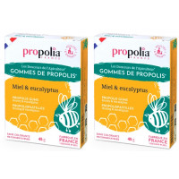 Lot de 2 boîtes de Gommes de Propolis Eucalyptus 2 x 45gr - Propolia aromatic provence