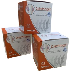 Lot de 3 Colarthrogen 3 x 20 sachets Collagène et acide hyaluronique Monapharm