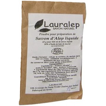 Sachet Recharge pour 500ml Savon d'Alep liquide bio 25gr - Lauralep