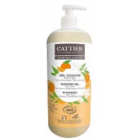 Gel douche sans sulfate parfum Clémentine Fleur d'oranger 1 Litre Cattier revitalisant et adoucissant Aromatic provence