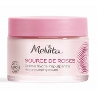 Crème hydratante repulpante Source de roses 50ml - Melvita contre les ridules liées à la sécheresse  Aromatic Provence
