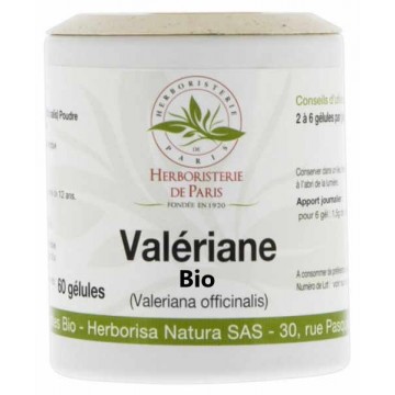 Valériane racine extrait bio 250mg 60 Gélules Herboristerie de Paris
