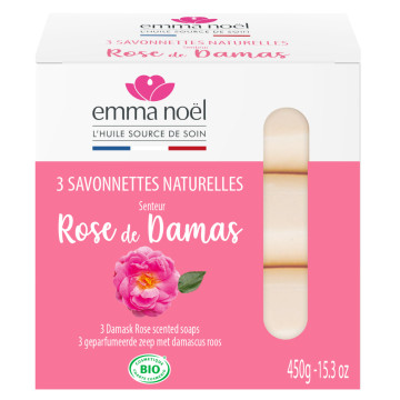 Pack 3 Savonnettes Rose de Damas 3x150g