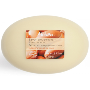 Savon de bain extra riche argan, coco et karité 250g - Melvita