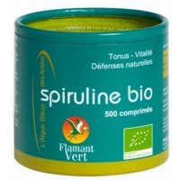 Spiruline Flamant Vert 500 comprimes des Andes contrôlée par Ecocert